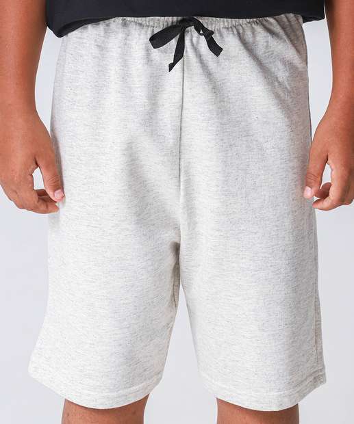 Bermuda Juvenil Moletom Mescla Marisa Tam 10 a 16 Cinza