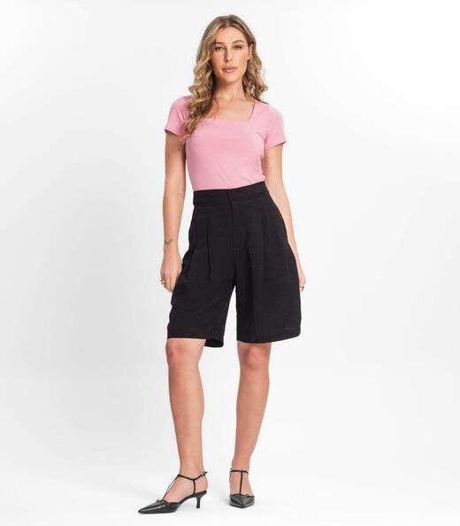 Blusa Feminina Decote Quadrado Endless Rosa