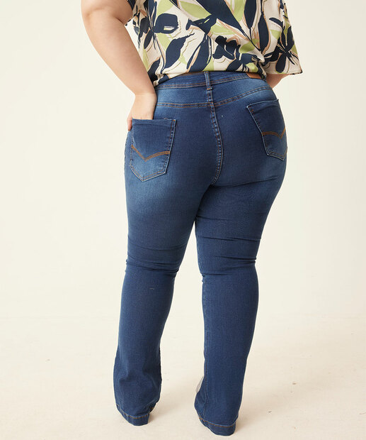 Calça Plus Size Feminina Jeans Flare