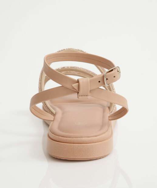 Sandália Feminina Flatform Via Uno Bege