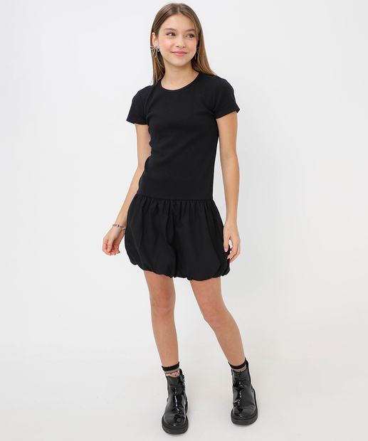 Image_Vestido Juvenil Balonê Marisa Tam 10 ao 16 Preto