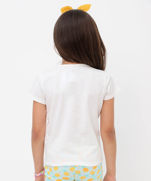 Blusa Infantil Estampa Hello Kitty Tam 4 a 10 Off White
