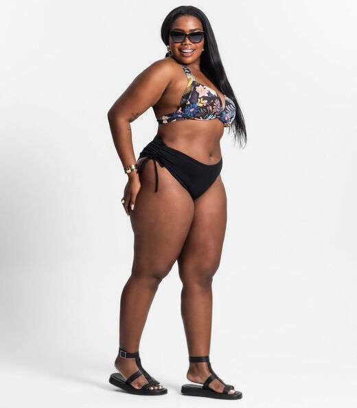 Calcinha Biquíni Plus Size Uni Femme Preto