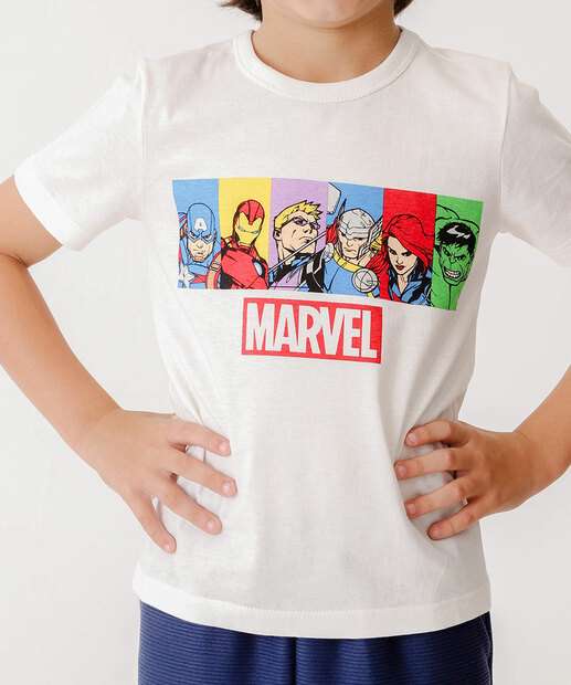 Camiseta Infantil Vingadores Marvel Tam 4 a 10