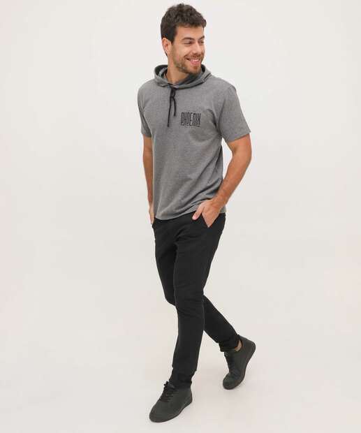 Camiseta Masculina Moletinho  Capuz Mescla MR