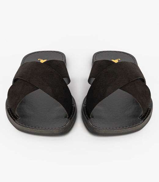 Sandália Rasteirinha Com Tiras Largas Select Preto