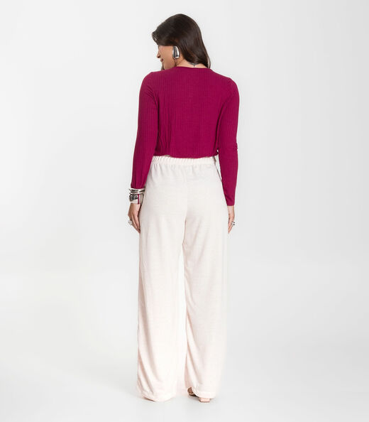 Calça Feminina Pantalona Infinita Cor Bege