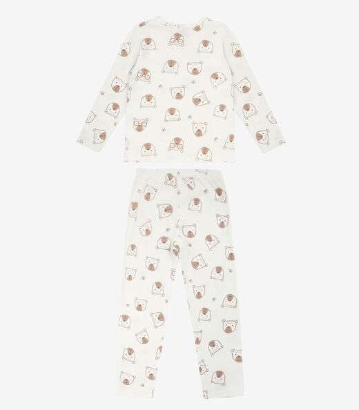 Pijama Infantil Estampado Select Bege