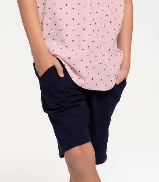 Conjunto Infantil Polo Com Bermuda Trick Nick Rosa