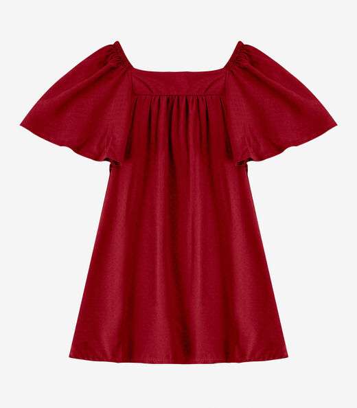 Vestido Infantil em Viscose Infinita Cor Laranja