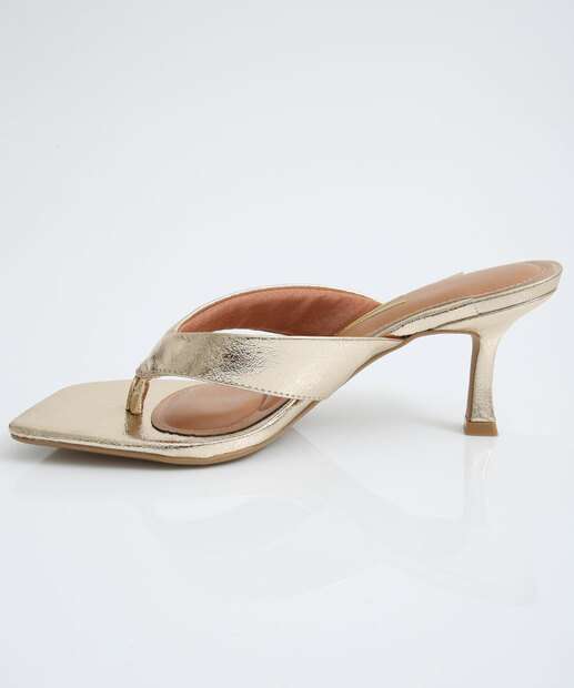 Tamanco Feminino Salto Fino Metalizado Vizzano