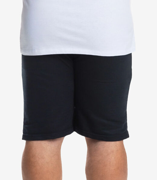 Kit 3 Bermudas Masculina Moletom Plus Size Select Preto