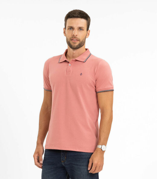 Camisa Polo Masculina Diametro Rosa