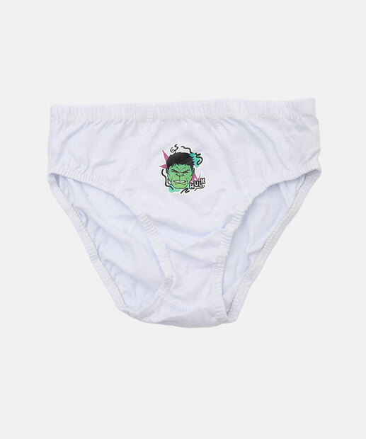 Kit 3 Cuecas Infantil Hulk Marvel Tam 2 a 12 Verde