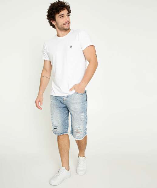 Bermuda Masculina Jeans Destroyed Rock & Soda  