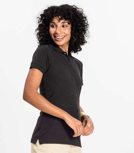 Polo Feminina Piquet Básica Select Preto