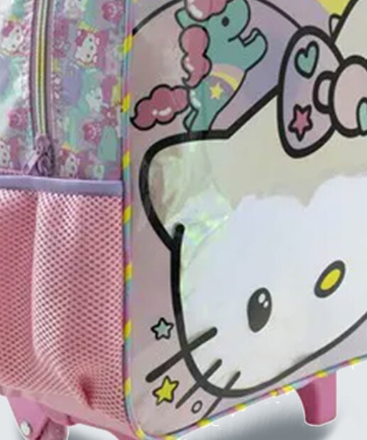Mochila Infantil Escolar Rodinha Hello Kitty Xeryus