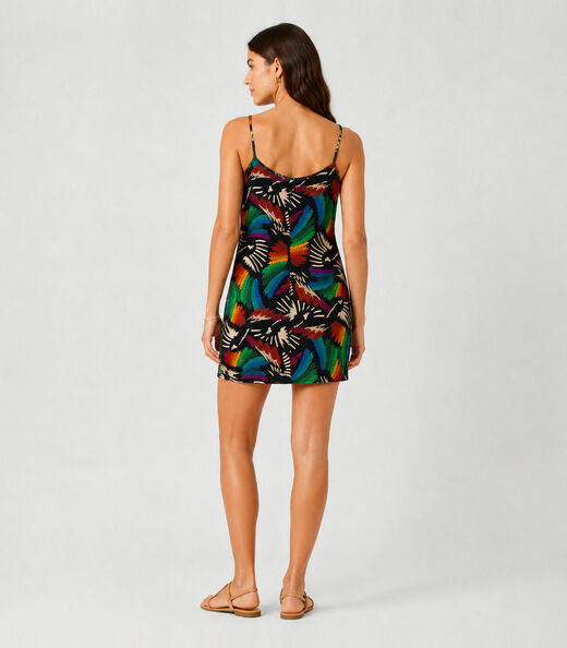 Vestido Estampado Rovitex Preto