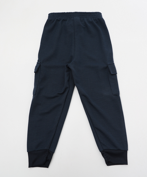 Calça Infantil Moletinho Jogger Cargo Marisa Tam 1 a 3 Azul