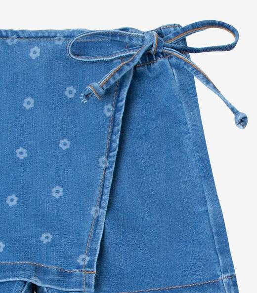 Shorts Saia Feminino Jeans Trick Nick Azul