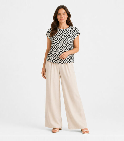 Blusa Feminina Estampada Rovitex Bege
