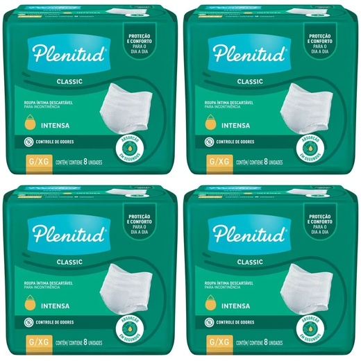 Image_Kit com 4 Unidades de Roupa Íntima Descartável Plenitud Classic G/XG Pacote 8 Un