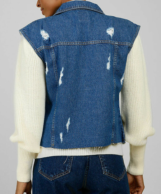 Colete Jeans Feminino Puídos Marisa