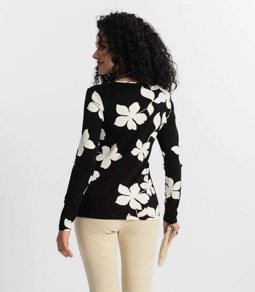 Blusa Manga Longa Feminina Rovitex Preto