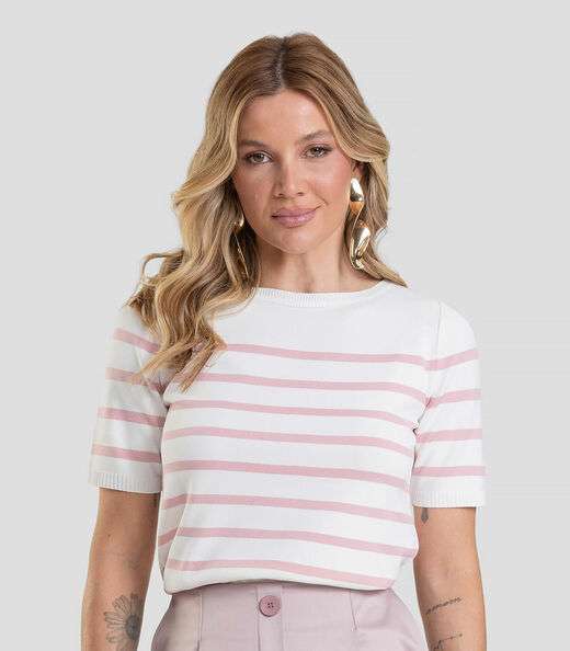 Image_Blusa Feminina Em Tricot De Fio Modal Dianna Rosa