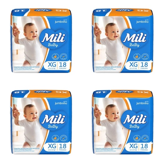 Image_Kit 4 Fraldas Mili Baby Jumbinho (Xg) 18 Unidades cada