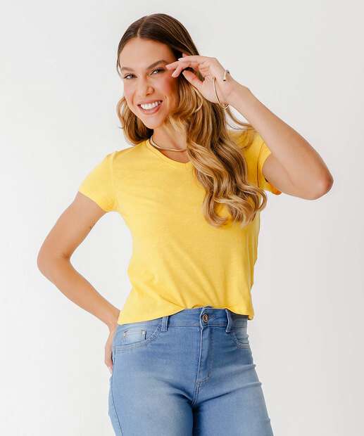Blusa Feminina Flamê Manga Curta Marisa