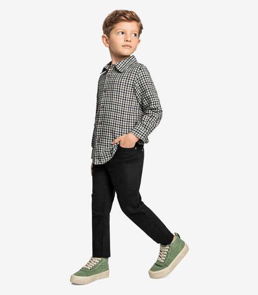 Camisa Infantil Masculina Xadrez Trick Nick Verde