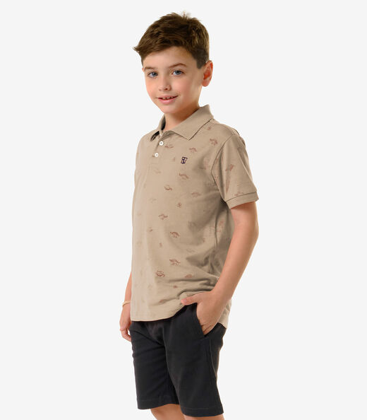 Conjunto Infantil Polo Com Bermuda Trick Nick Marrom