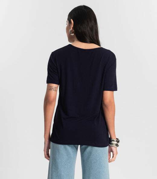 Blusa Feminina Viscotorcion Rovitex Azul