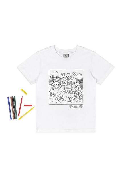 Camiseta Kit Canetinhas Pintar Quimby