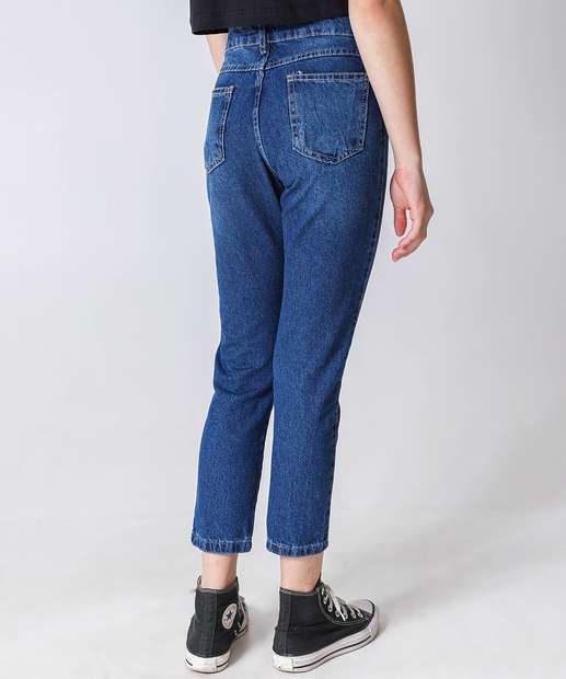 Calça Jeans Cigarrete Juvenil Strass Tam 10 a 16 Azul