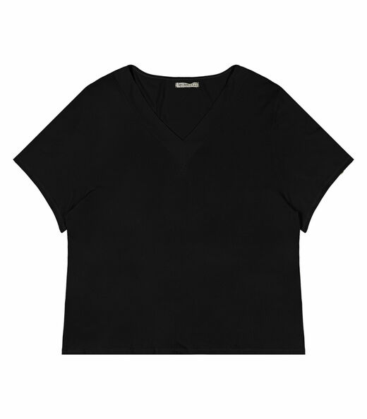 Blusa Feminina Plus Size Básica Secret Glam Preto