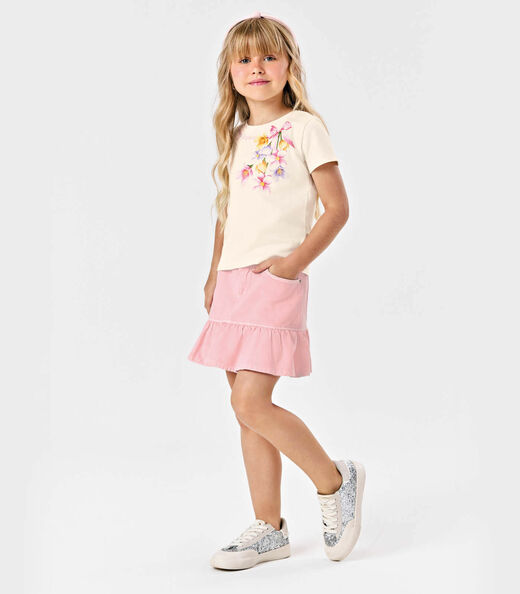 Conjunto Blusa Com Saia Feminina Trick Nick Bege