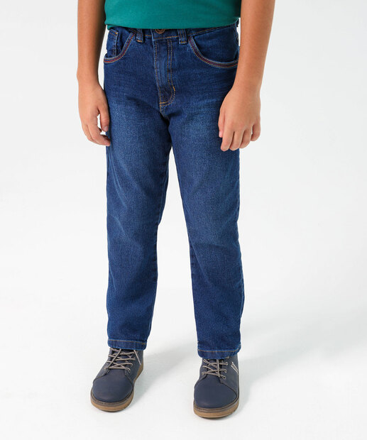 Calça Juvenil Jeans Skinny Bolsos Tam 10 a 16 Azul