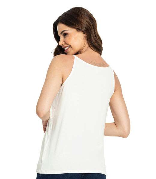 Blusa Feminina de Alça com Detalhe Rovitex Bege