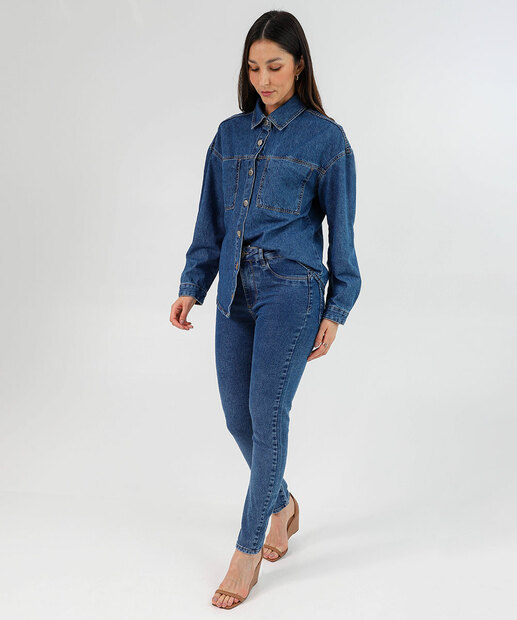 Image_Calça Jeans Cigarrete Push Up Feminina Sawary Azul