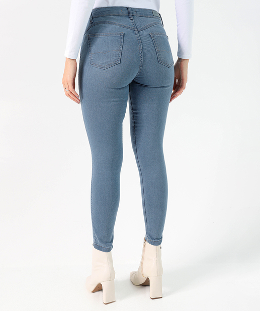 Calça Jeans Skinny Feminina Cintura Média Biotipo Azul