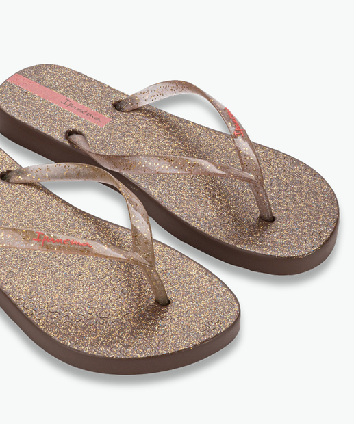 Chinelo Ipanema Feminino Glitter Marrom