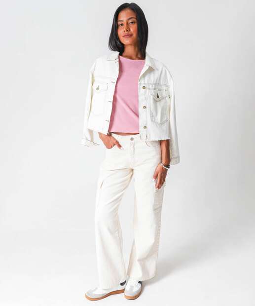 Blusa Feminina Canelada Manga Curta Marisa Rosa