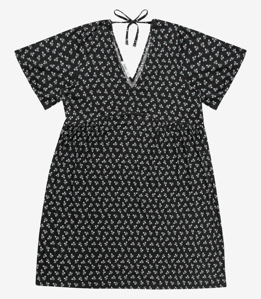 Vestido Feminino Curto Manga Ampla Secret Glam Preto