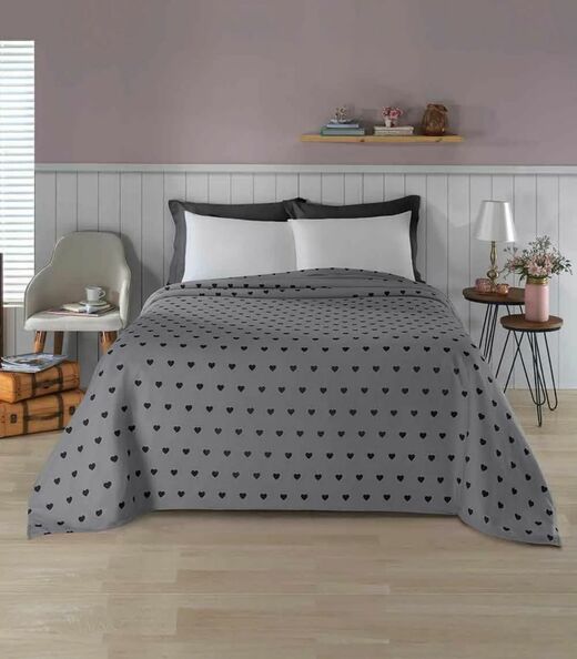 Manta Polar Casal Lar E Lazer Cinza