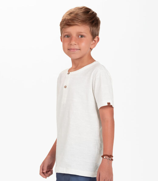 Conjunto Camiseta com Bermuda Menino Trick Nick Bege