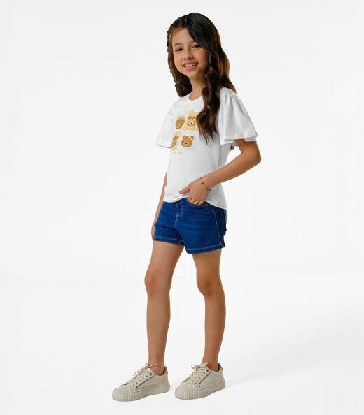 Conjunto Infantil Blusa Com Shorts Trick Nick Branco