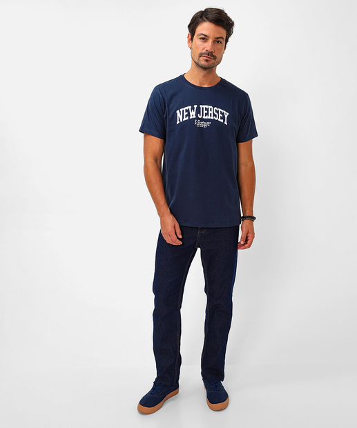 Camiseta Masculina Estampa Frase Marisa Azul