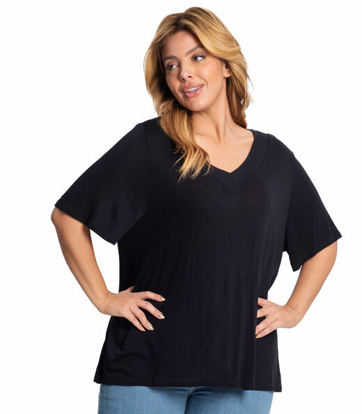 Image_Blusa Feminina Plus Size Básica Secret Glam Preto